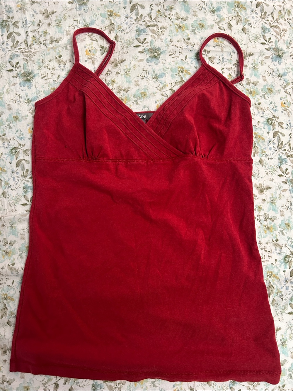 Jacob Red Spaghetti-Strap Wrap Cami